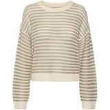 VMNEWMADERA LS Pull à col rond Boo, Bouleau/rayures : jupe lune, XS