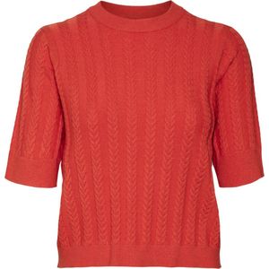 Vero Moda Vmjenny Ss O-Neck Pullover Fiery Red ROOD M