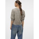 Gebreide Pullover - O-hals - 3/4 Mouwen - Regular Fit