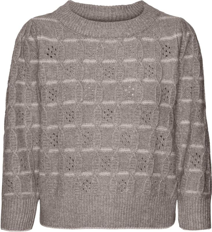 Gebreide Pullover - O-hals - 3/4 Mouwen - Regular Fit