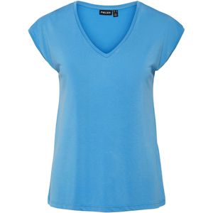 Pieces - T-shirt - Azure Blue - 73% Modal 27% Polyester