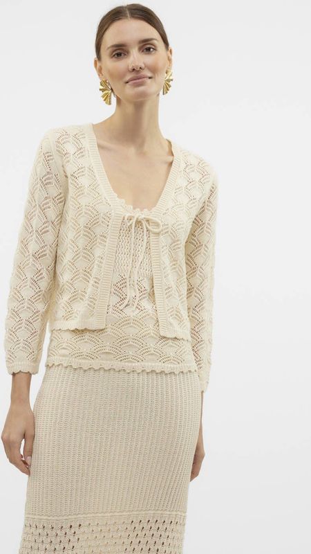 VERO MODA Vmnewverena Cardigan - Damesvest - Berk - 3/4 V-hals