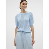 VERO MODA VMMORENA 2/4 O-NECK PULLOVER GA BOO REP Dames Trui - Airy Blue