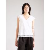 Imprimétops - Cloud Dancer - Kant - Mouwloos - V-hals - Regular Fit