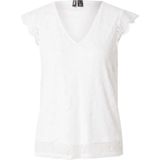 Imprimétops - Cloud Dancer - Kant - Mouwloos - V-hals - Regular Fit