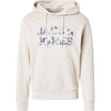JACK & JONES - Hoodie - Beige - Katoen - Met Kap - Lange Mouwen