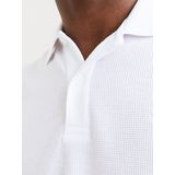 JACK & JONES ESSENTIALS regular polo met textuur wit