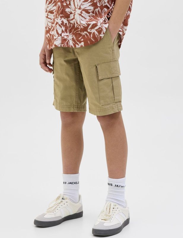 Jack & Jones - Junior - Korte Broek - Lichtbruin - 100% Katoen, Verstelbare Taille
