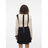 Vero Moda Trui Vmgold New Rib Ls O-neck Pullover 10311391 Birch/w. Black Dames