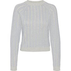 Vero Moda Trui Vmvanja Ls O-neck Pullover 10314099 Birch/w. Zilver Dames