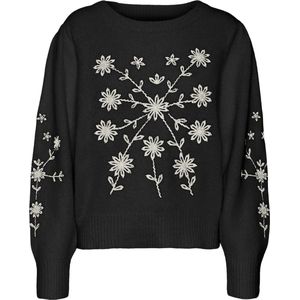 Vmgaia - Gebreide Pullover - O-hals - Lange Mouwen - Geborduurd Detail