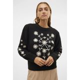 Vmgaia - Gebreide Pullover - O-hals - Lange Mouwen - Geborduurd Detail