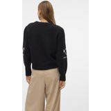 Vmgaia - Gebreide Pullover - O-hals - Lange Mouwen - Geborduurd Detail