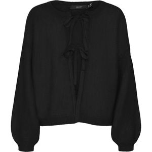 Vmbow - Gebreid Vest - O-hals - Lange Mouwen - Ballonmouwen - Strik Detail