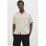 Jack & Jones - JJEJEFF SOLID RESORT SHIRT - Overhemd - Korte Mouwen - Blauw - Katoen