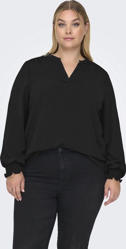 ONLY CARMAKOMA - Blousetop - Zwart - Geweven Stof - V-Hals