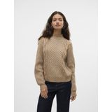 Gebreide Pullover - Zwart - Hoge Hals - Lange Mouwen - Ballonmouwen