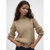 Gebreide Pullover - Zwart - Hoge Hals - Lange Mouwen - Ballonmouwen