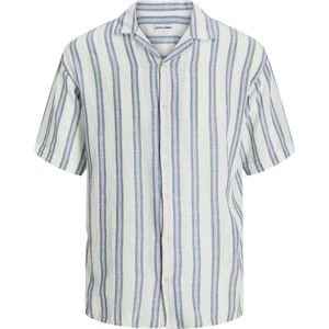 Jack & Jones Heren Overhemd JJEENZO STRIPE RESORT SHIRT - Gestreept, Korte Mouwen