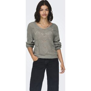 Jacqueline de Yong Trui Jdybadut V-neck Struc Glitt Pul 15302387 December Sky/silver Lurex Dames