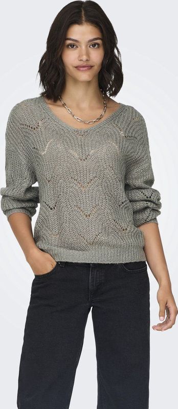 Jacqueline de Yong Trui Jdybadut V-neck Struc Glitt Pul 15302387 December Sky/silver Lurex Dames