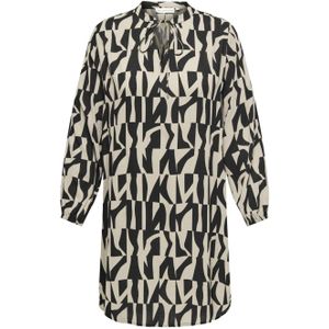 ONLY CARMAKOMA - Bedrukte Jurk - Zwart - Viscose - Grote Maten