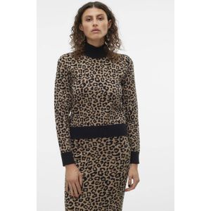 Regular fit gebreide pullover van viscosemix met geometrisch motief, model 'ARIA'