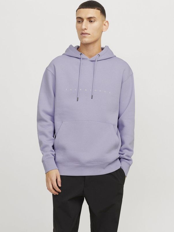 JACK & JONES - Star Hoodie - Pullover - Grijs - Katoen