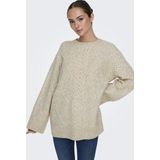 Jacqueline de Yong Trui Jdysilja Long Cable Pullov. Knt 15330701 Oatmeal Dames