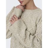 Jacqueline de Yong Trui Jdysilja Long Cable Pullov. Knt 15330701 Oatmeal Dames