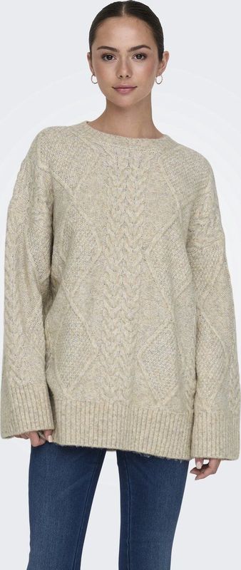 Jacqueline de Yong Trui Jdysilja Long Cable Pullov. Knt 15330701 Oatmeal Dames