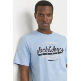 JACK JONES JJELOGO TEE SS O-NECK 2 COL SS25 SN Heren T-shirt - Chambray Blue Melange
