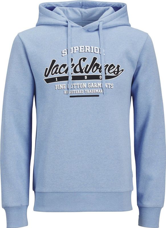 JACK&JONES JJELOGO SWEAT HOOD 2 CO/25 NOOS Heren Trui - Chambray Blue Melange