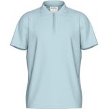 SELECTED HOMME Poloshirt SLHFAVE ZIP Korte Mouwen - Winter Sky