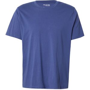 Selected Homme - Blauw O-Neck Tee - Heren T-shirt - Katoen