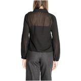 Only - Blouse - Zwart - Lange Mouwen - Knopen