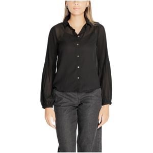 Only - Blouse - Zwart - Lange Mouwen - Knopen