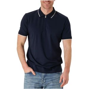 Selected Homme - Slhfave Sport ZIP SS Polo - Blauw - Katoen