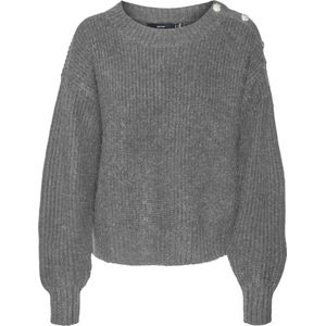 Vero Moda - Vmmeilani Ls o-Neck Button Pullover Ga - Dames - Gebreide Truien