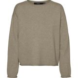 Gebreide Pullover - O-hals - Lange Mouwen - Verlaagde Schoudernaden - Standard Fit