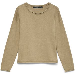 Gebreide Pullover - O-hals - Lange Mouwen - Verlaagde Schoudernaden - Standard Fit