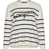Vero Moda - VMMARIA BONJOUR - Gebreide Trui - Zwart - Knitwear - Ronde Hals