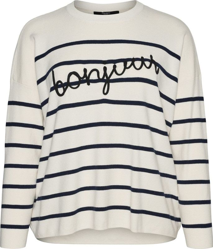 Vero Moda - VMMARIA BONJOUR - Gebreide Trui - Zwart - Knitwear - Ronde Hals