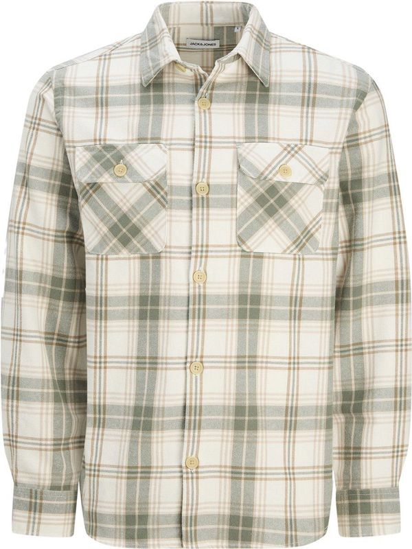 JACK&JONES JJEDARREN Overshirt - Coriander - Keperstof - Lange Mouwen