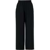 Stretchbroeken - Zwart - 100% Polyester - Hoge Taille met Elastische Band