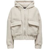 Only - Onltanja Teddy Hood Jacket - Jas - Pumice Stone - Dames