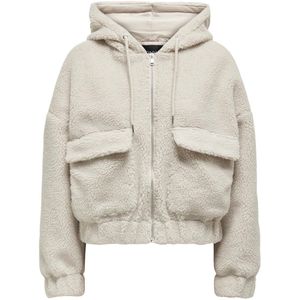 Only - Onltanja Teddy Hood Jacket - Jas - Pumice Stone - Dames