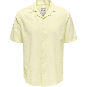 Overhemd - Caiden - Effen - Katoen - Knoopsluiting - Kentkraag - Kwartmouw