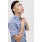 Jack & Jones - Gemêleerd Overhemd - Ensign Blue - 100% Katoen