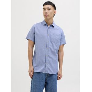 Jack & Jones - Gemêleerd Overhemd - Ensign Blue - 100% Katoen